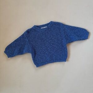 Grown Blue Knit Baby Sweater | 3–6 Months | Organic Cotton | Excellent